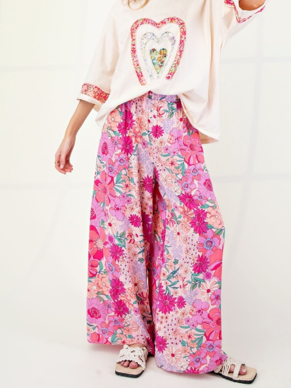 Easel PRINTED RAYON CHALLIS PALAZZO PANTS - Picture 1 of 4